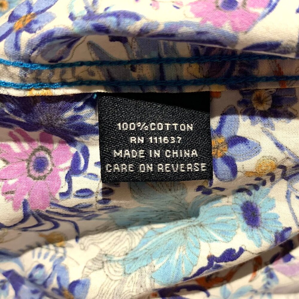 Arnold Zimburg Hollywood Men’s Floral Flip Cuff 100% Cotton Button Up XXL - Picture 9 of 10